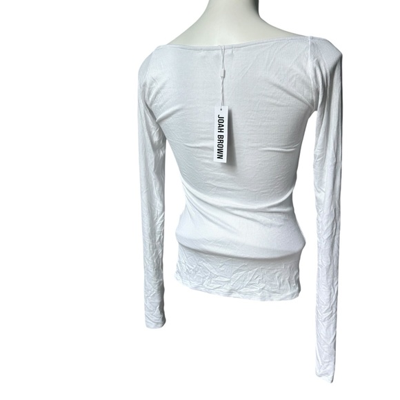 NWT, Joah Brown Square Neck Tight Rib Top, Sz M/L - Picture 8 of 14